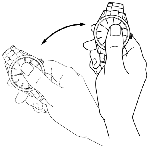 Holding the watch and shaking it